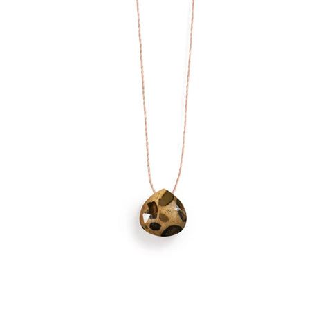 Leopard Jasper Fine Cord Necklace - Wanderlust Life