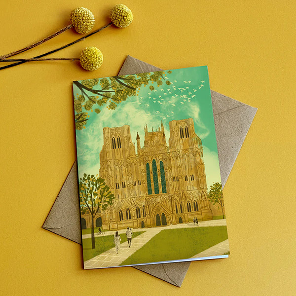 Wells Cathedral Greeting Card - Emy Lou Holmes