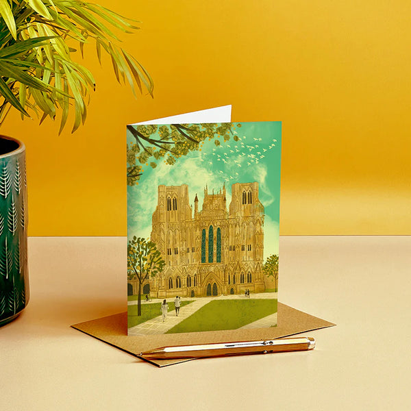 Wells Cathedral Greeting Card - Emy Lou Holmes