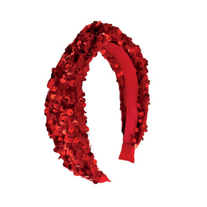 Red Sequin Velvet Headband - Rockahula