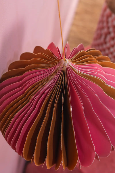 Pink & Brown Origami Lantern Hanging Decoration - Ian Snow