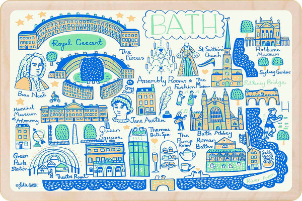 Bath, Somerset Wooden Postcard - Julia Gash