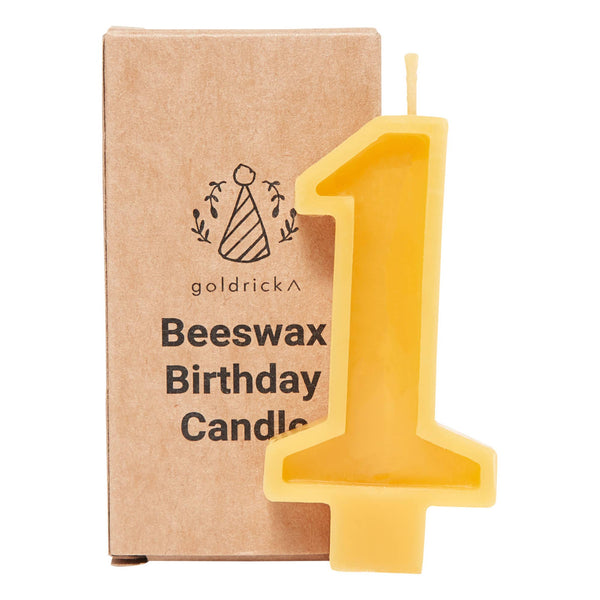 Handmade Beeswax Number Candle - Goldrick Natural Living