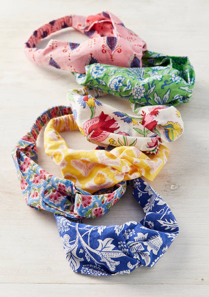 Block Print Knot Hairband in Mixed Prints - Namaste