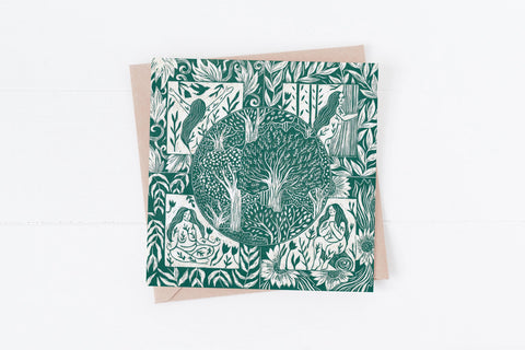 Forest Bather Greeting Card - Prints by the Bay