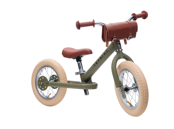 Vintage Green 2 In 1 Balance Bike/Trike - Trybike