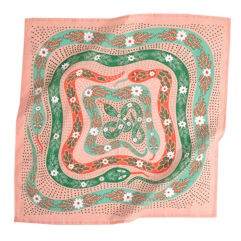 No. 069 Snakes Pink - Handker Bandanas
