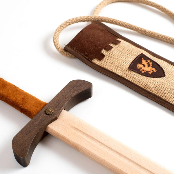 Natural Wooden Sword with Sheath and Belt - Rustik