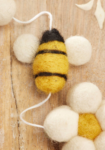 Felt Bee & Daisy Flower Garland - Namaste