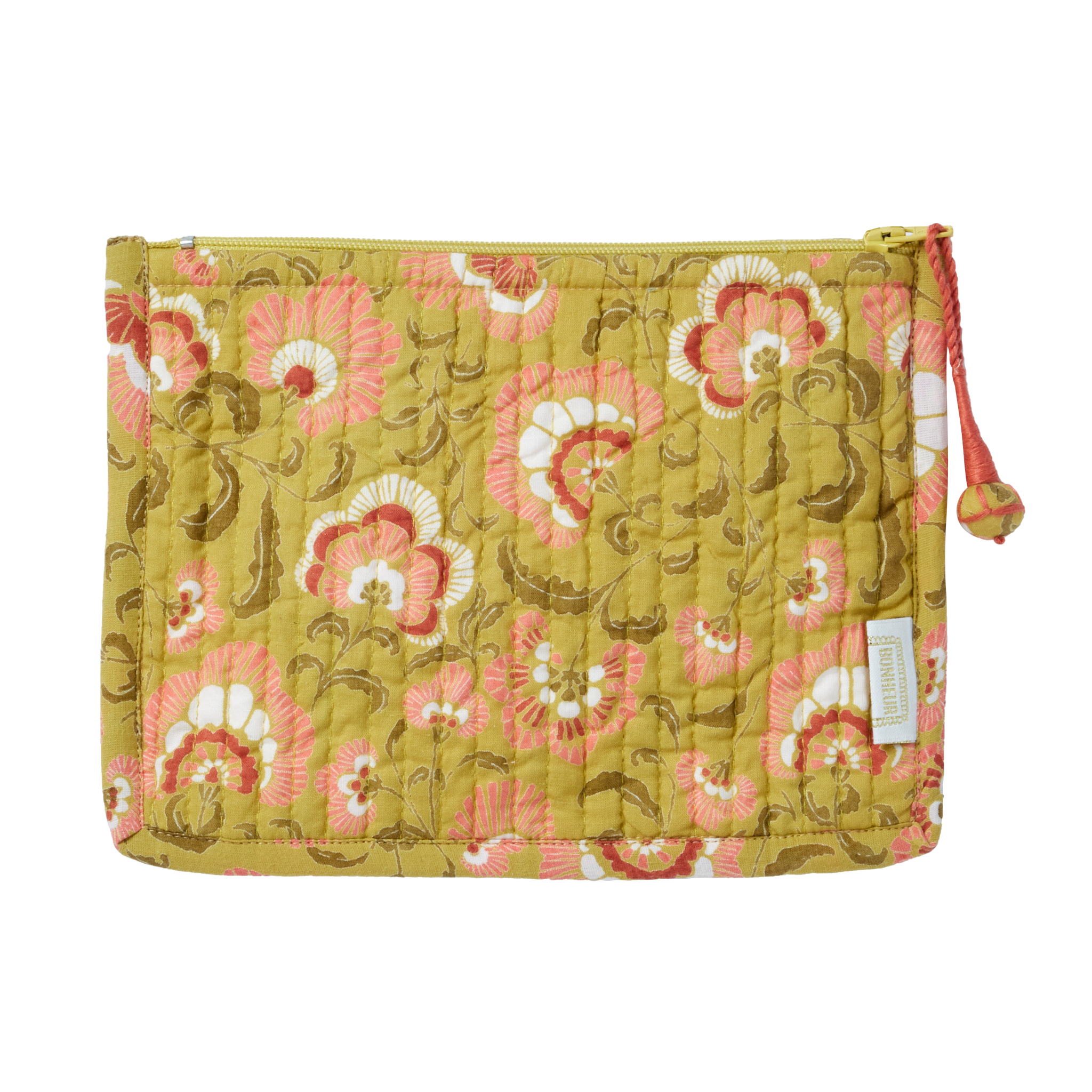 Ganesh Olive Cotton Beauty Pouch - Small - Bonheur du Jour Paris