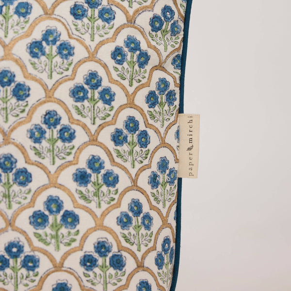 Trellis Indigo Organic Cotton Tote Bag - Paper Mirchi