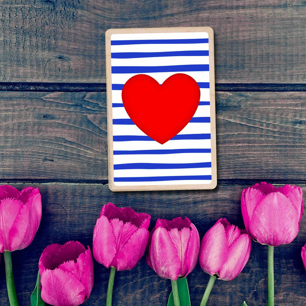 Heart Wooden Postcard