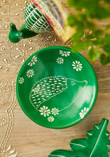 Hedgehog Trinket Dish - Green