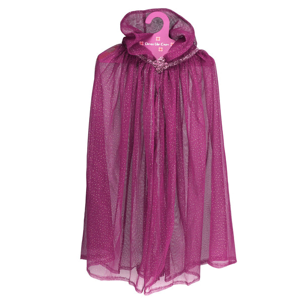 Dark pink cape with a hanger on a white background