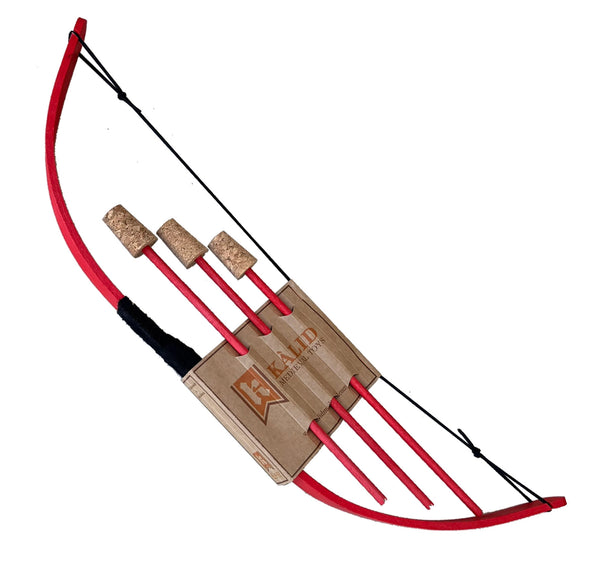 Red and black archery bow with 'Kalid' branding on a white background