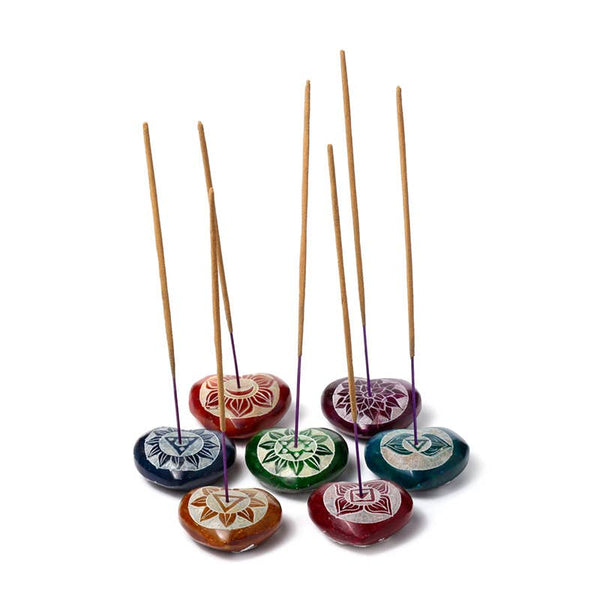 Chakra Heart Carved Soapstone Incense Stick Burner
