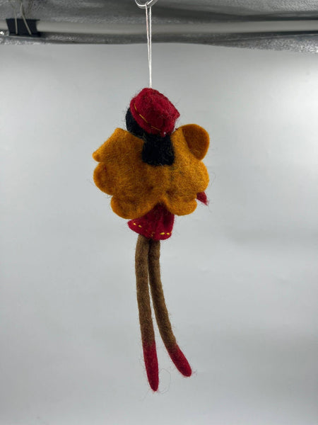 Red Handmade Felt Angel Lady Decoration - Funky Yak Ltd 