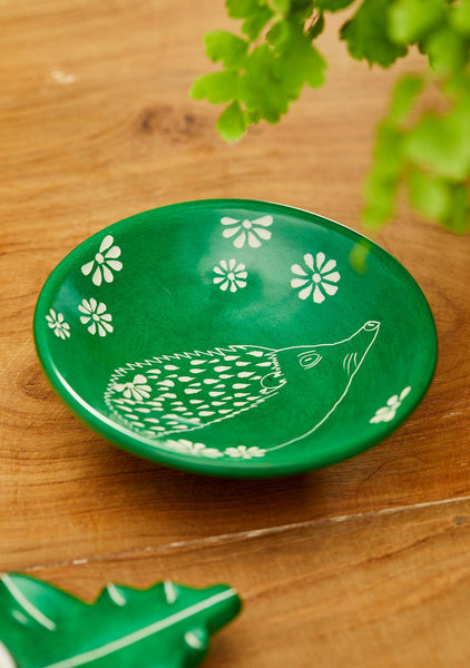 Hedgehog Trinket Dish - Green
