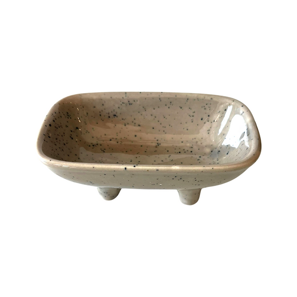 Ceramic dish for burning sage and incense on a white background