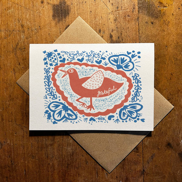 Grateful Bird A6 Greeting Card - Rebecca Joy Ltd