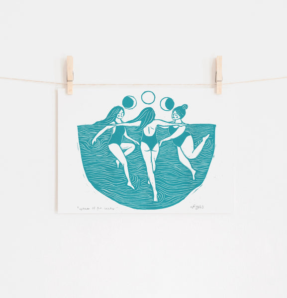 Women of the Water Risograph Print - Prints by the Bay