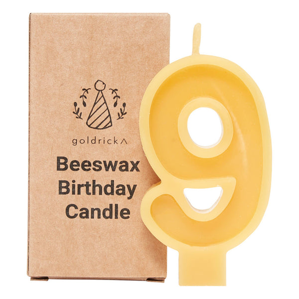 Handmade Beeswax Number Candle - Goldrick Natural Living