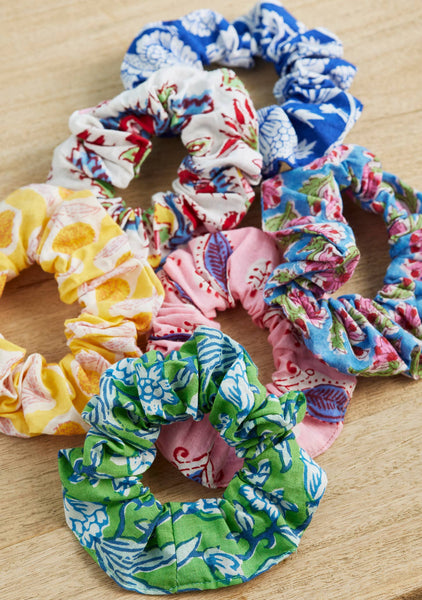 Block Print Scrunchie in Mixed Prints