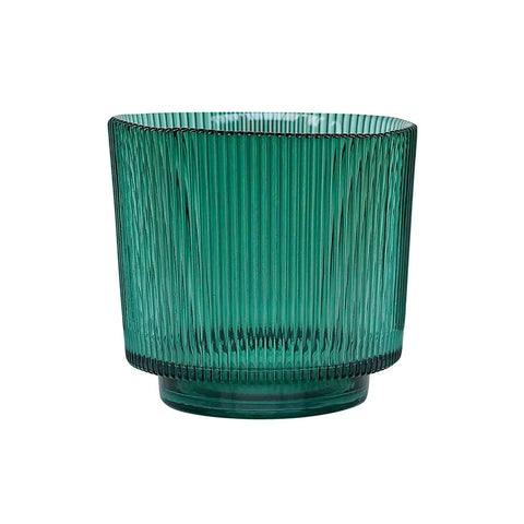 Emerald Ribbed Glass Holder - Ivyline