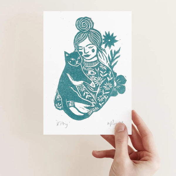 Kitty Riso Print - Prints by the Bay