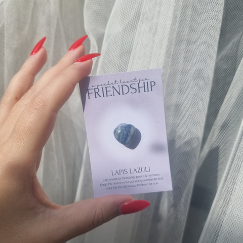 Pocket Heart For Friendship - Lapis Lazuli Crystal Keepsake Gift - Two Libras