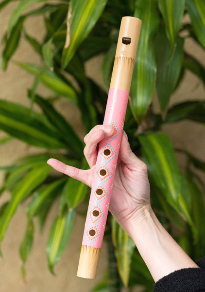 Pastel Coloured Bamboo Flute - Namaste