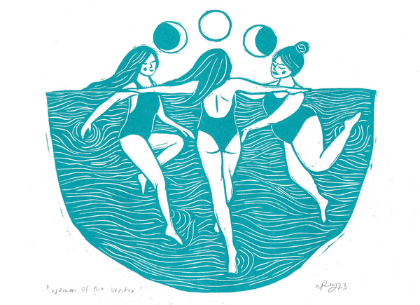 Women of the Water Risograph Print - Prints by the Bay