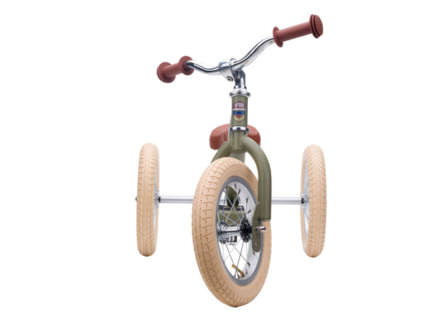 Vintage Green 2 In 1 Balance Bike/Trike - Trybike