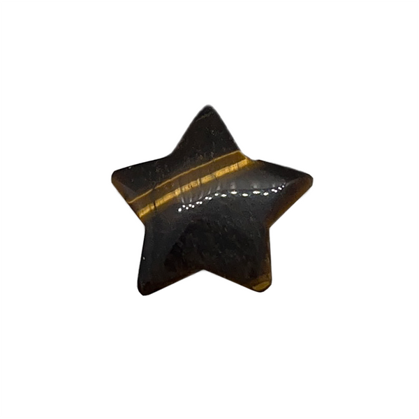 Star shaped tiger's eye gemstone on a white background