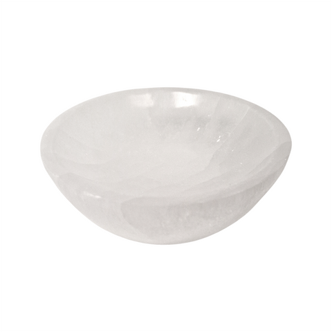 White crystal bowl on a white background