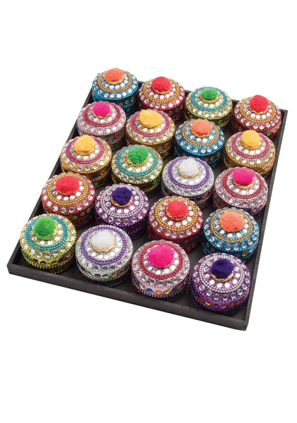 Glitter and Pom Pom Trinket Box - Namaste