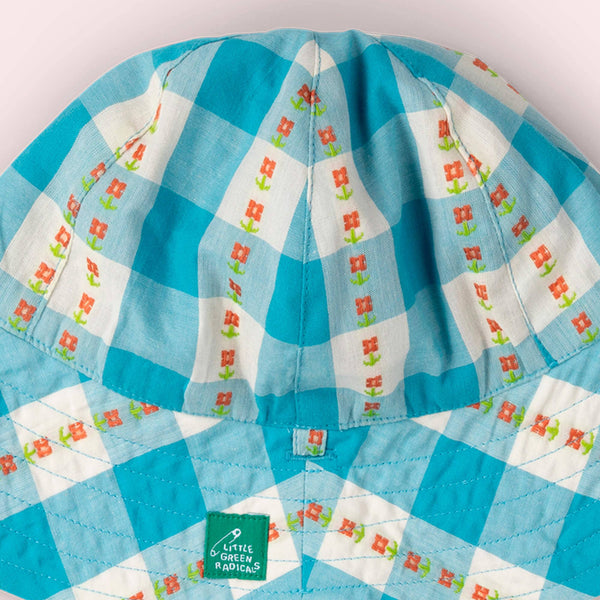 Blue Flowers Reversible Sunhat - 3-5 Years - Little Green Radicals