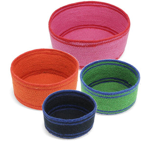 Extra Small Navy Blue Woven Jute Storage Basket - Rex London