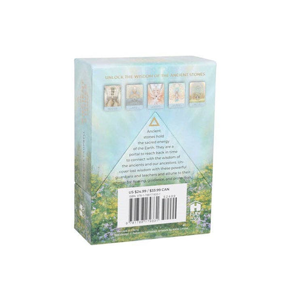 Card deck packaging with pyramid design and nature-themed illustration on a white background