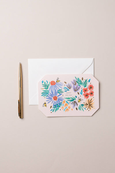 Happy Bee Day Shaped Birthday Card - Katie Housley