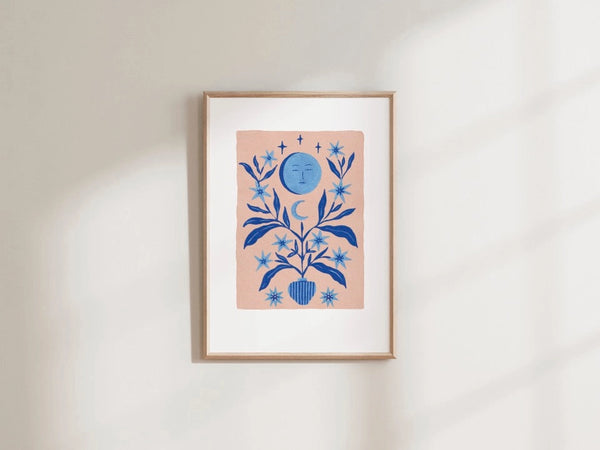 Blue Moon A4 Print - Summer Moon Studio