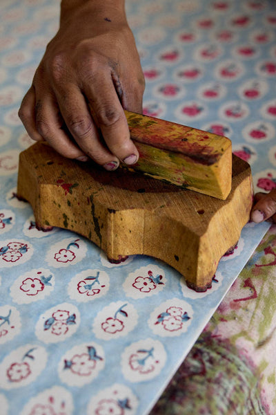 Pink Floral Mother's Day Hand Block Printed Greeting Card - Paper Mirchi