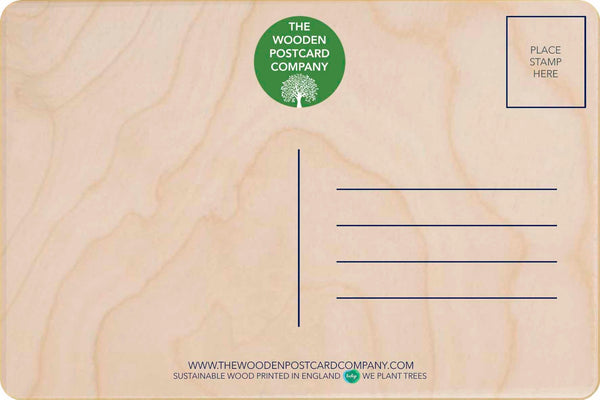 Back of Wooden Postcard - The Wooden Postcard Company