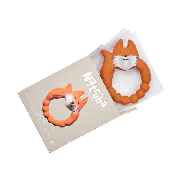 Orange Fox Natural rubber Teether - Natruba