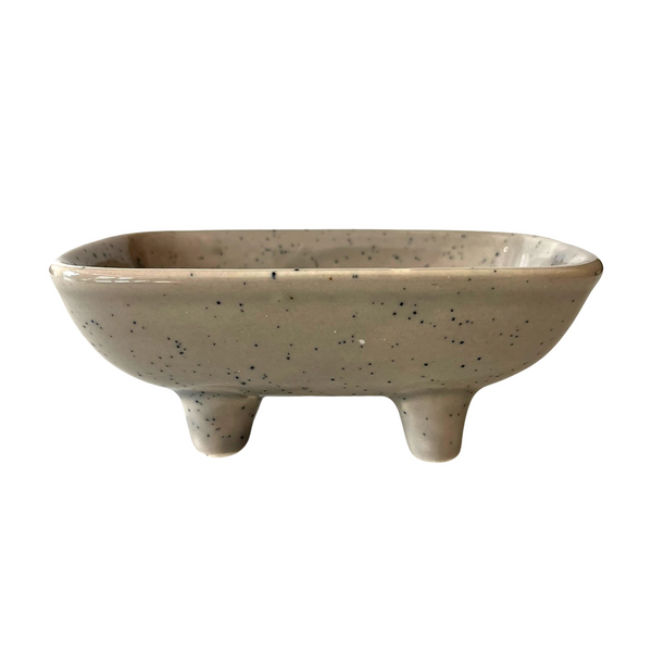 Ceramic dish for burning sage and incense on a white background