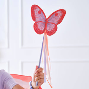 Red and Purple Butterfly Costume Wand - Ginger Ray