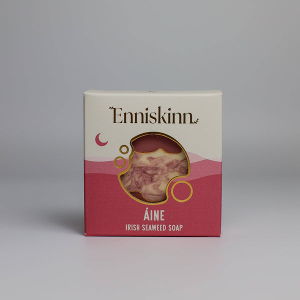 Enniskinn Irish Seaweed Soap packaging on a grey background