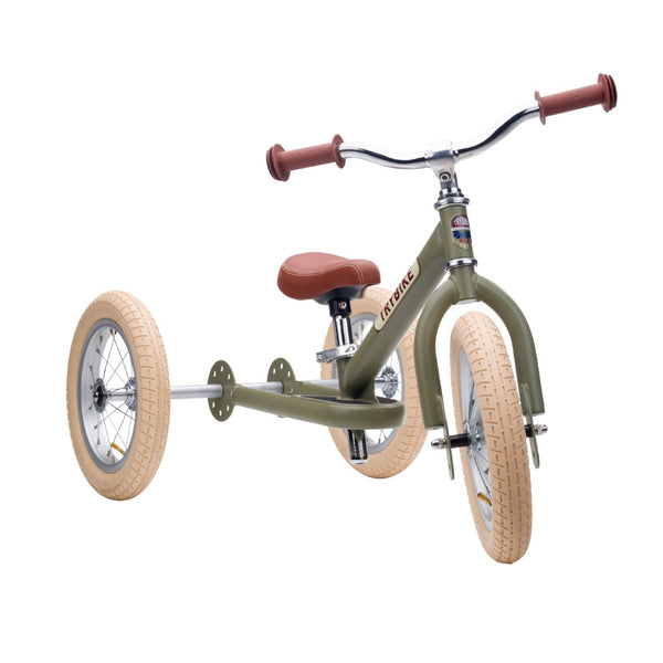 Vintage Green 2 In 1 Balance Bike/Trike - Trybike