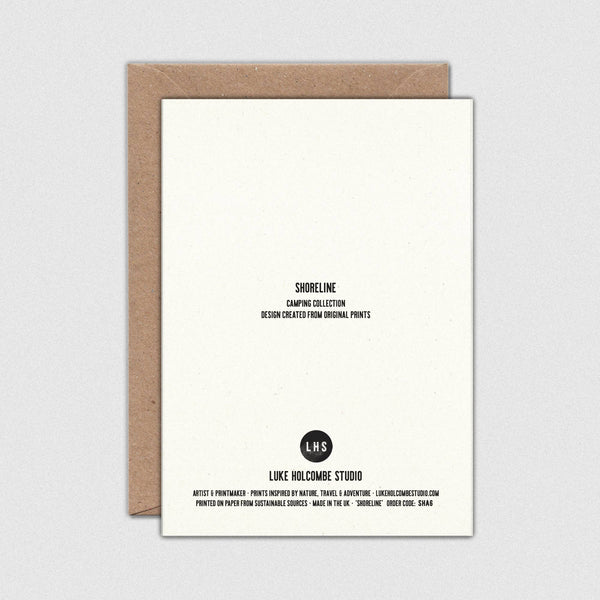 Greeting card with brown envelope on a white background