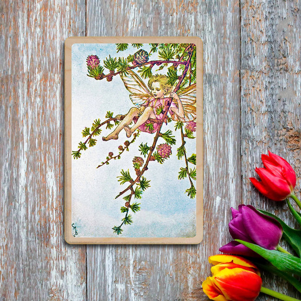 Larch Fairy Wooden Postcard - Cicely Mary Barker
